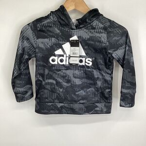 Youth Adidas New‎ with Tag Fleece Hoodie Black/Gray/white size 4